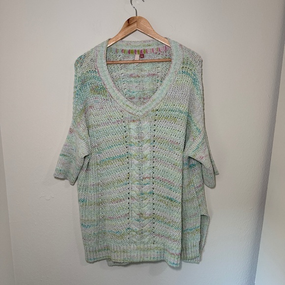 Pilcro Anthropologie Sweater Women's MD Multicolor Cable Knit Relaxed Boho - Picture 1 of 6